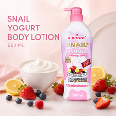 A BONNE Snail Yogurt Body Lotion in a clean daily body-care setting
