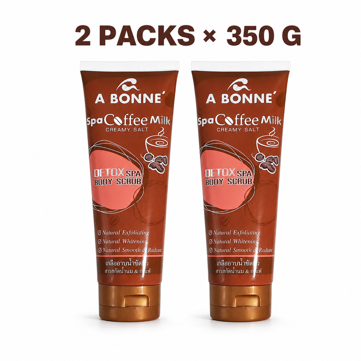 Two A BONNE Spa Coffee Milk Creamy Salt 350 g body scrub tubes