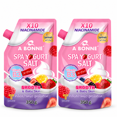 A BONNE Spa Yogurt Salt with Niacinamide & Vitamin B3 — Pack of 2 × 350 g — 2 identical units, white background