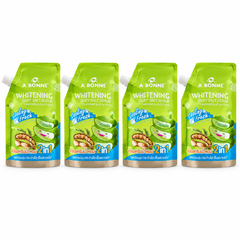 A BONNE Tamarind & Aloe Vera Cooling Silky Salt Scrub — Pack of 4 × 350 g — 4 identical units, white background