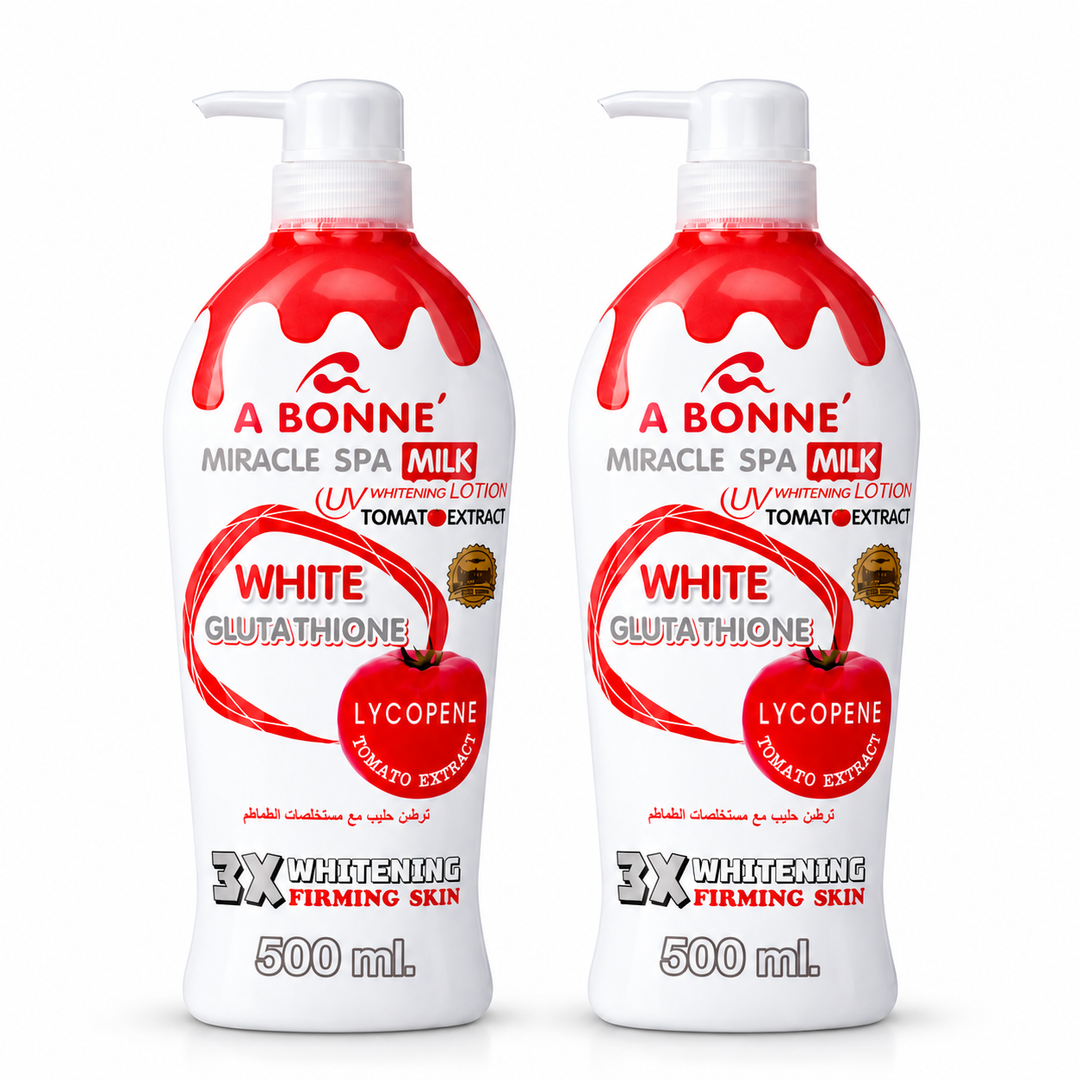 A BONNE Miracle Spa Tomato & Milk Body Lotion — 2 × 500 ml — white-background photograph showing exactly 2 units
