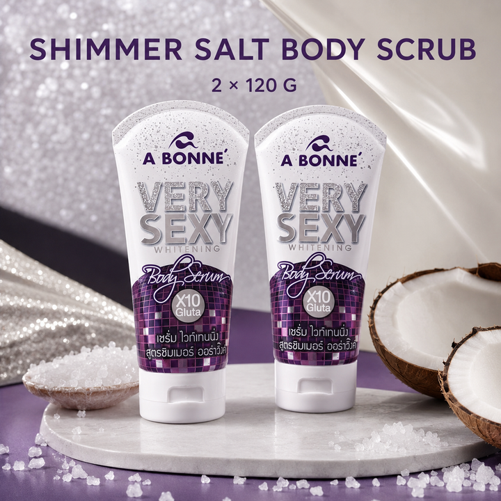 A BONNE Very Sexy Salt Body Scrub twin pack with salt crystals and coconut
