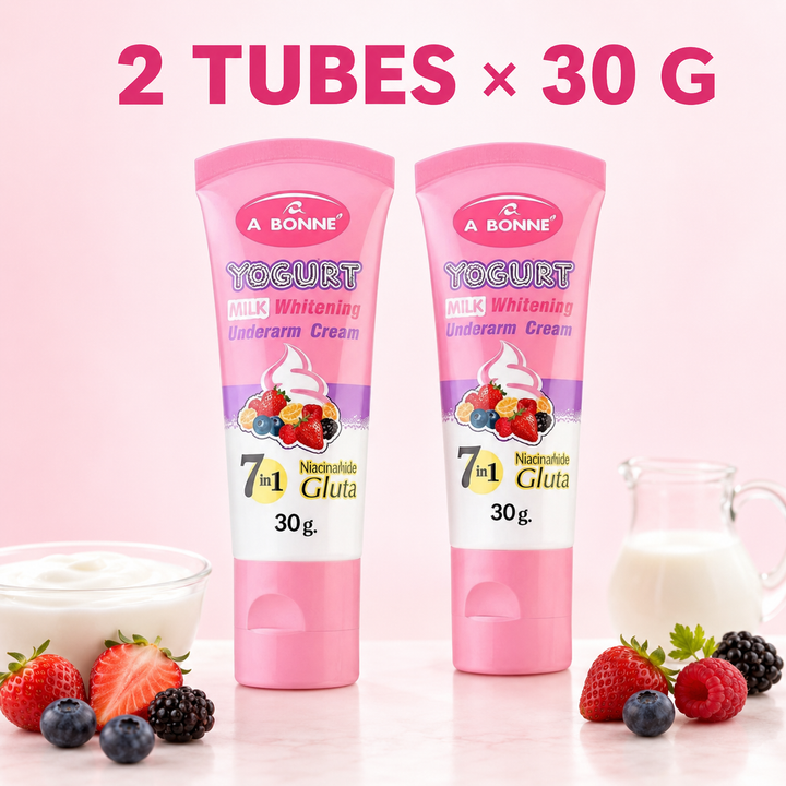 Two tubes of A BONNE Yogurt Milk Underarm Cream, 30 g each