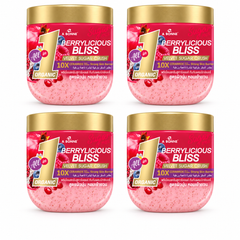 A BONNE Velvet Sugar Crush Berrylicious Bliss — 4 × 600 g — exactly four identical jars, 600 g per unit, white background
