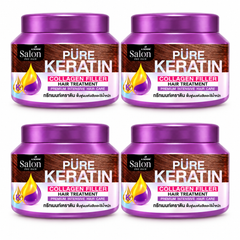 A BONNE Salon Pure Keratin Collagen Filler Hair Treatment — 4 × 450 ml — exactly four identical jars, 450 ml per unit, white background