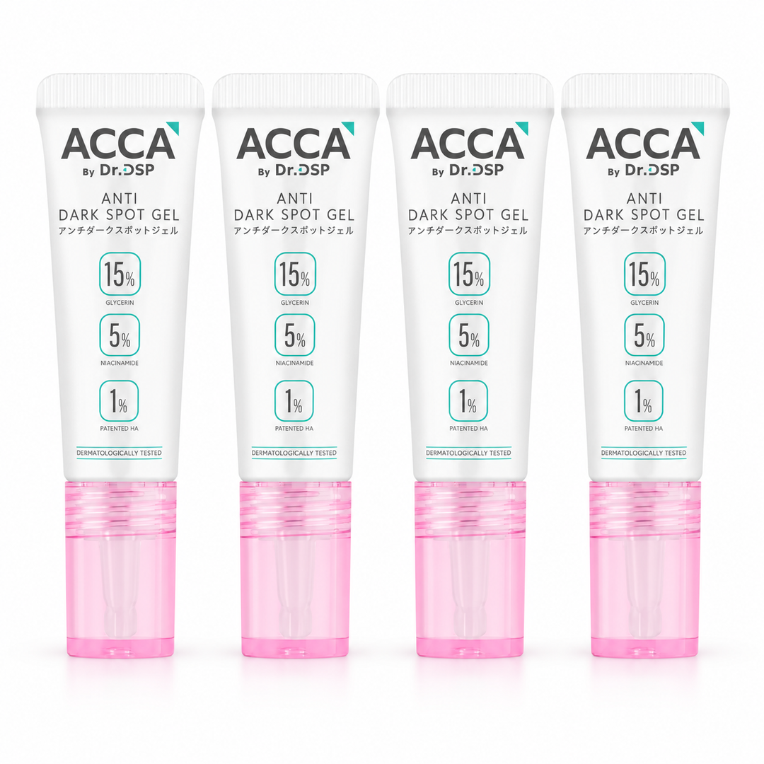 ACCA Anti Dark Spot Gel 4 g — 4 identical capped tubes on white background