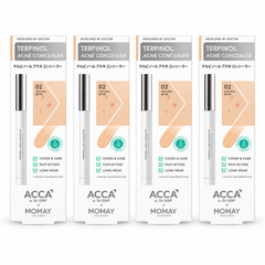 ACCA Terpinol Acne Concealer 02 Natural Beige 1.5 g — 4 identical retail units on white background