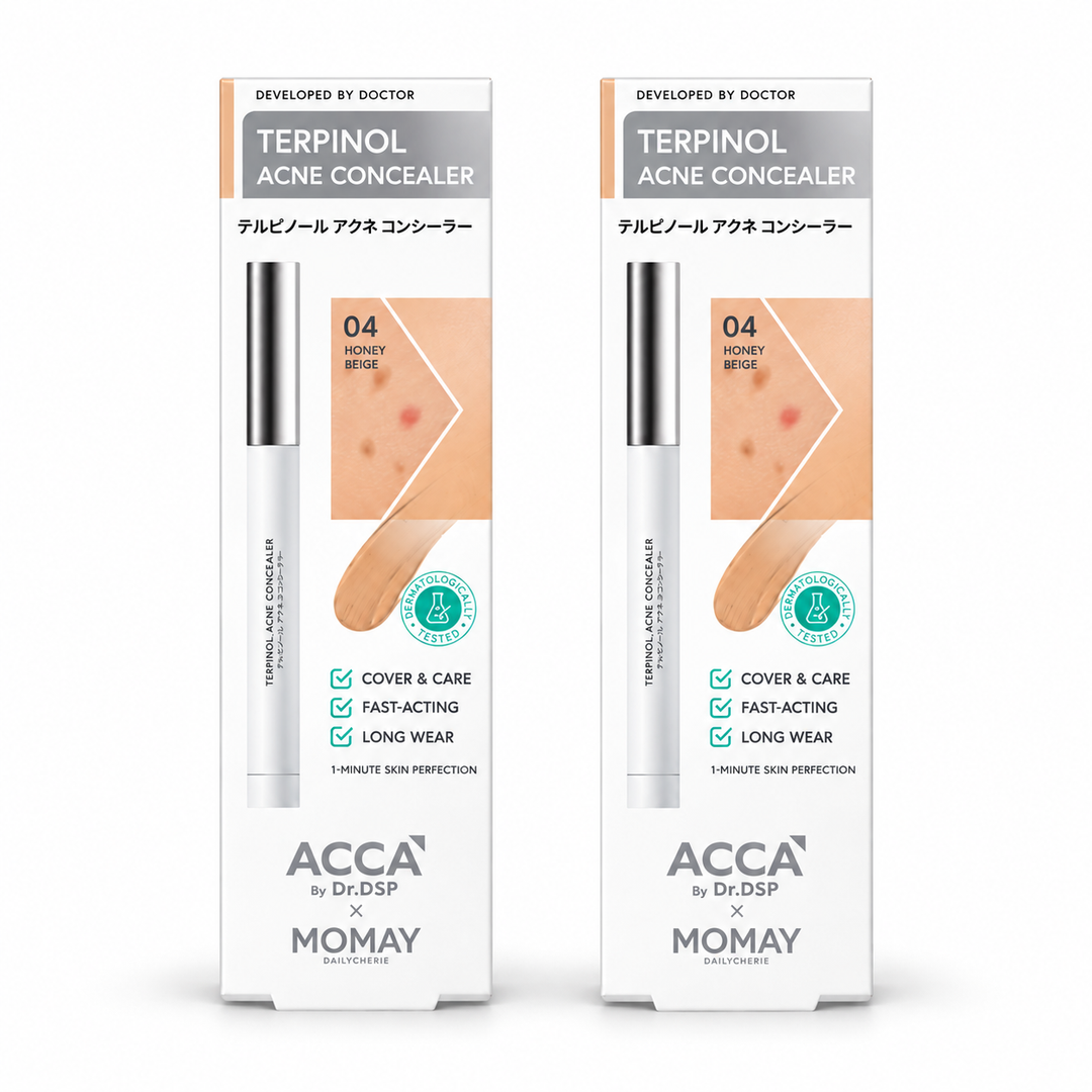 ACCA Terpinol Acne Concealer 04 Honey Beige 1.5 g — 2 identical retail units on white background