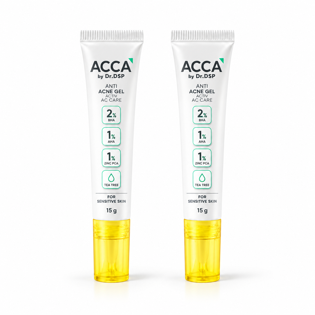 ACCA Anti-Acne Gel 15 g — 2 identical capped tubes on white background