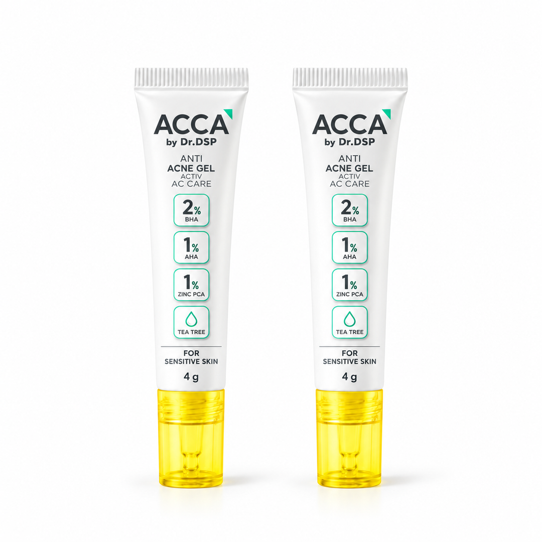 ACCA Anti-Acne Gel 4 g — 2 identical capped tubes on white background
