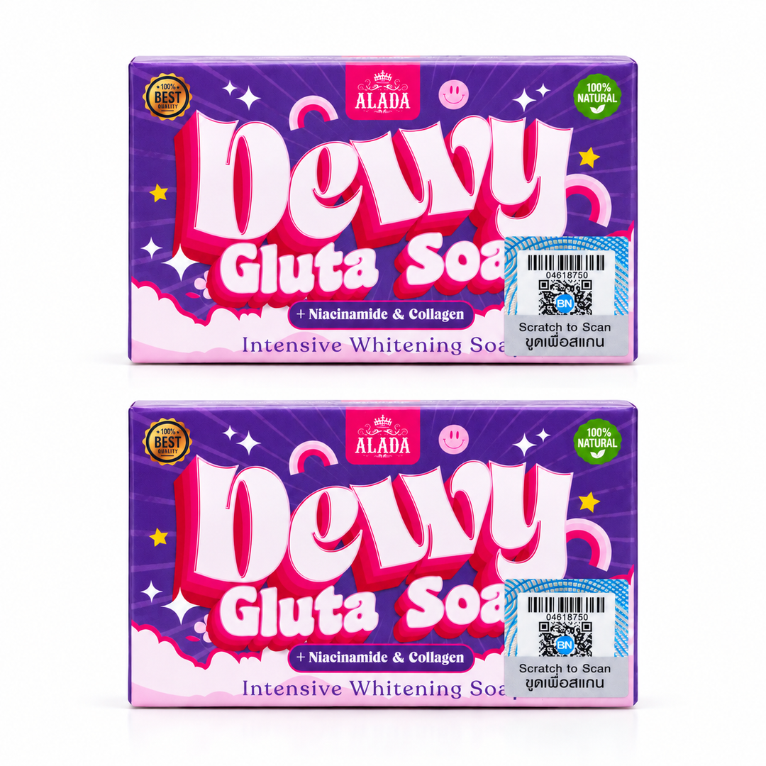 Alada Dewy Gluta Soap — 70 g — pack of 2, exactly 2 individually packaged units shown.