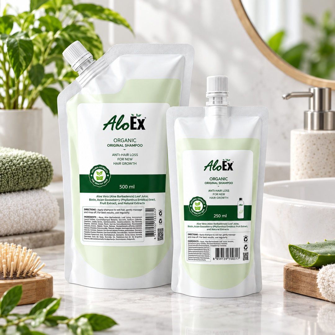 AloEx Organic Original Shampoo refill lifestyle