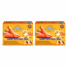 ASANTEE Carrot With Honey Soap No. 017 — Pack of 2 × 125 g — exactly 2 closed retail cartons; one125gsoapbar per carton.