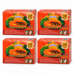 ASANTEE Papaya & Honey Soap — 4 boxed bars of 125 g