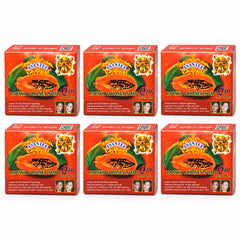 ASANTEE Papaya & Honey Soap — 6 boxed bars of 125 g