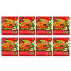 ASANTEE Papaya & Rice Milk Soap No.331 — Pack of 8 × 125 g — 8 individually boxed 125 g soaps, white background