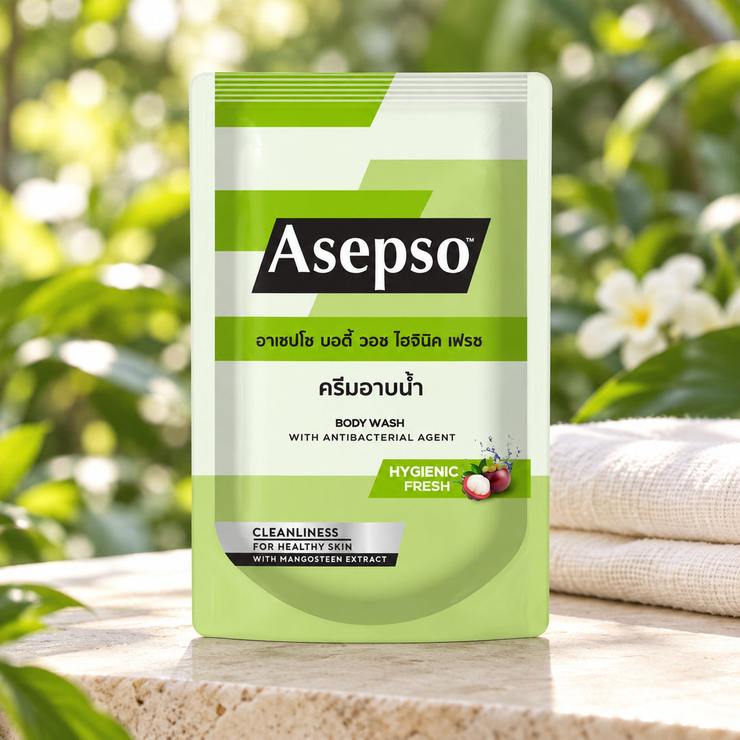 Asepso Hygienic Fresh Body Wash Refill 400 ml — single-unit lifestyle view