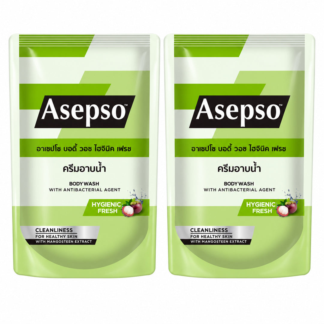 Asepso Hygienic Fresh Body Wash Refill — 2 retail pouchs of 400 ml