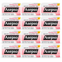 Asepso Gentle with Jojoba Oil soap 80 g, 12 individually boxed bars on a white background