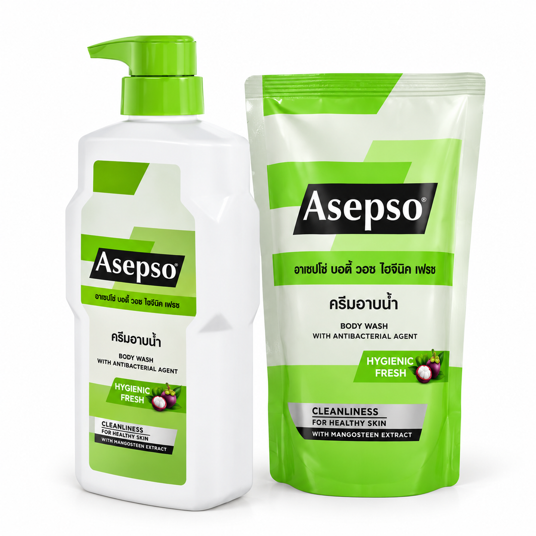 Asepso Hygienic Fresh body wash set studio view