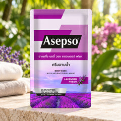 Asepso Lavender Fresh Body Wash Refill 400 ml — single-unit lifestyle view