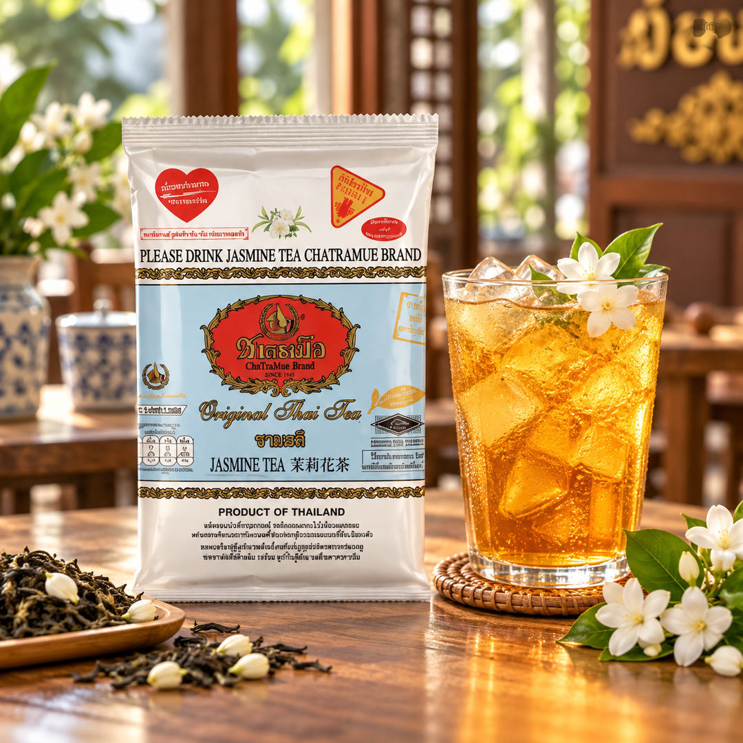 ChaTraMue Jasmine Tea 200g Bag + Filter lifestyle