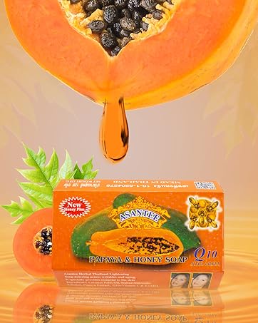 Asantee Papaya & Honey Soap – 6-Pack (6 x 125g) Natural Exfoliating & Hydrating Bar for Brighter Skin