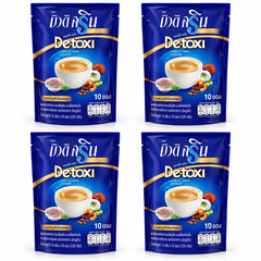 Beauti Srin Plus De-toxi Fiber Instant Coffee — 4 Packs | 10 × 12 g Sachets Each – 4 complete retail packs