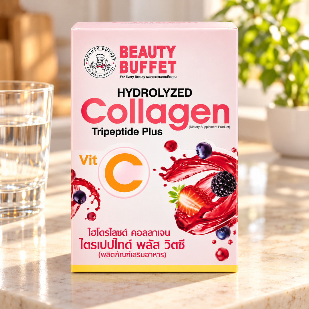 Beauty Buffet Hydrolyzed Collagen Tripeptide Plus Vit C – 10 × 15 g — retail product reference