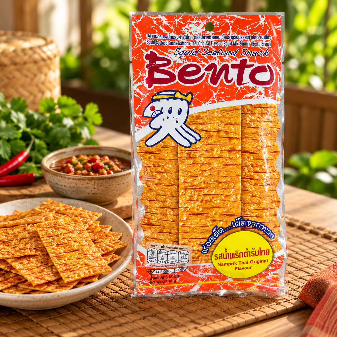 Bento Namprik Thai Original Squid Snack — 6 × 18 g — picnic