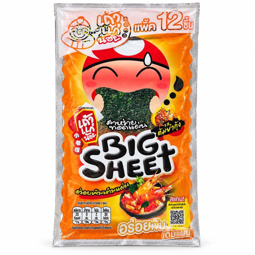 Tao Kae Noi Big Sheet Tom Yum Seaweed — 12 × 3.2 g — product image