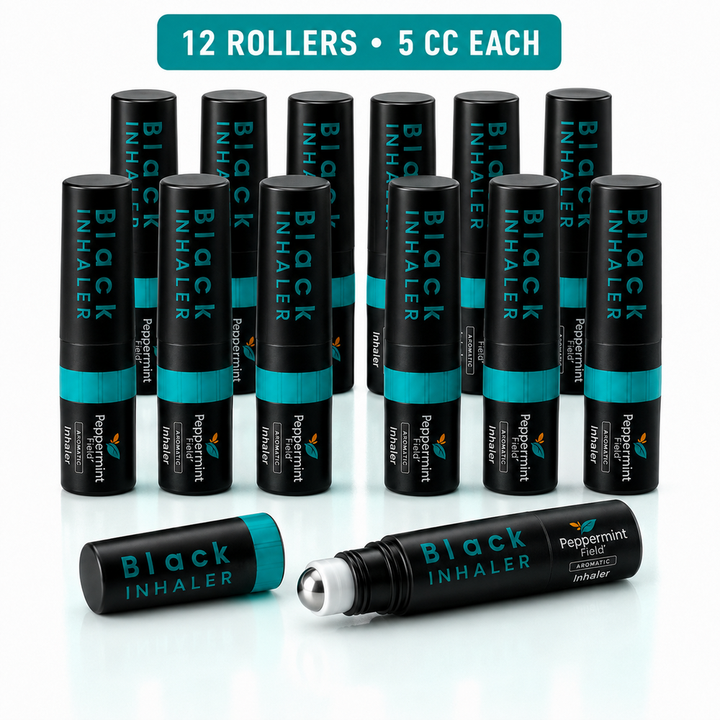 Peppermint Field Black roller multipack with metal roller-ball applicator