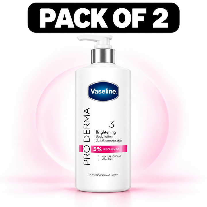 Vaseline Pro Derma Brightening body lotion 465 ml pack of 2