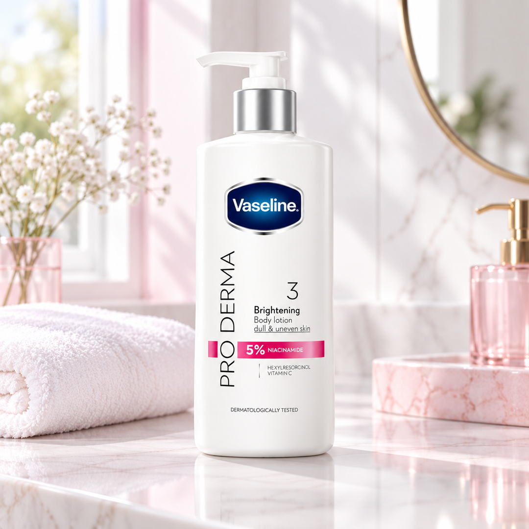 Vaseline Pro Derma Brightening body lotion lifestyle