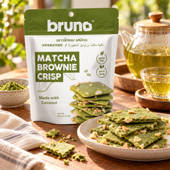 Bruno Matcha Brownie Crisp 60 g — Packs of 1, 2, 4 or 6 — illustrative serving suggestion