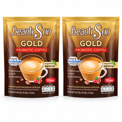 Beauti Srin Gold Probiotic Instant Coffee — 2 Packs | 10 × 16 g Sachets Each – 2 complete retail units