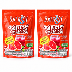 Beauti Srin Mixed Berry Fiber & Collagen Drink — 2 Packs | 6 × 10 g Sachets Each – 2 complete retail units
