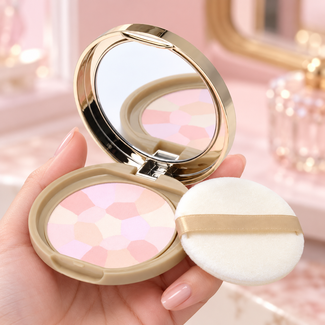 CANMAKE Marshmallow Finish Powder Abloom — product lifestyle photograph