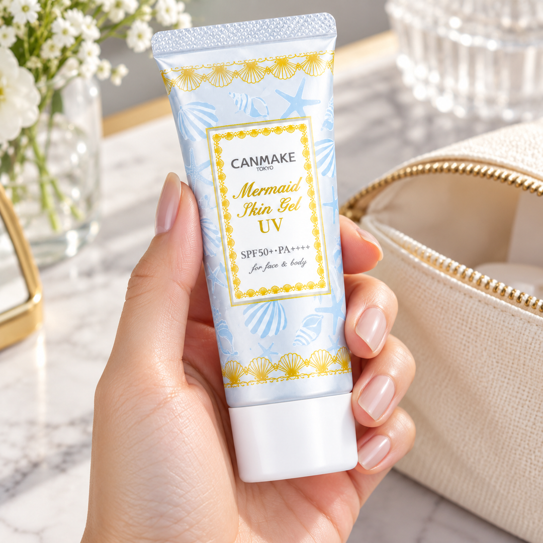 CANMAKE Mermaid Skin Gel UV — product lifestyle photograph