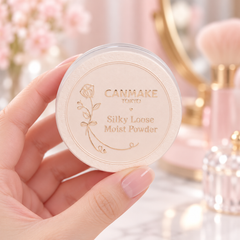 CANMAKE Silky Loose Moist Powder — product lifestyle photograph