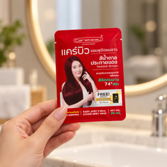 Carebeau Hair Color Shampoo Reddish Brown — product lifestyle photograph