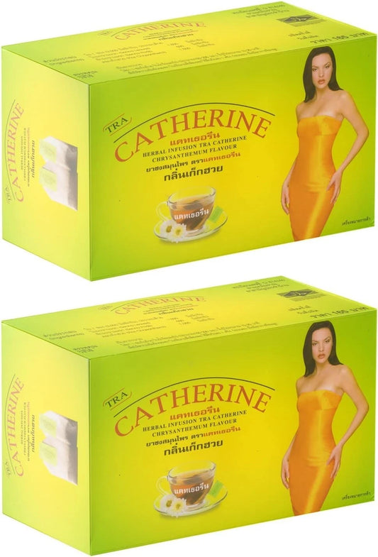 Catherine Detox & Slimming Herbal Tea – Natural Weight Balance & Daily Cleanse, 2 boxs + 1 Tea Spoon, ,  (64 Tea Bags)