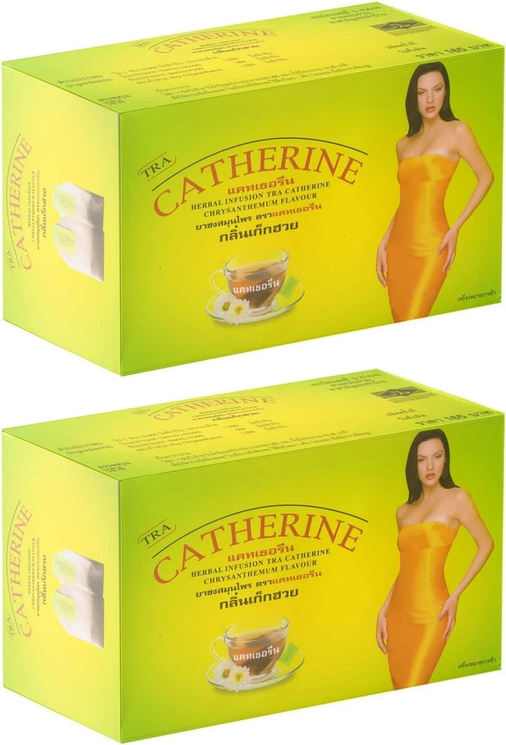 Catherine Detox & Slimming Herbal Tea – Natural Weight Balance & Daily Cleanse, 2 boxs + 1 Tea Spoon, ,  (64 Tea Bags)