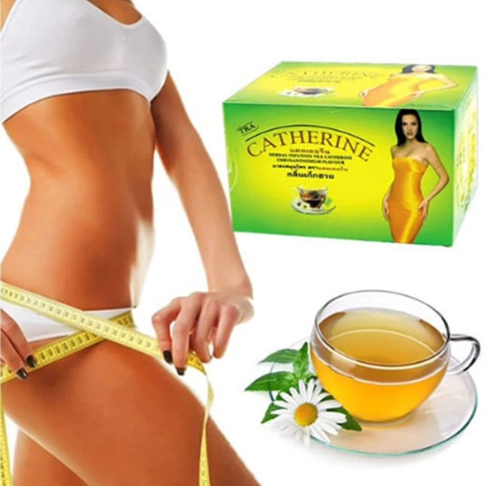 Catherine Detox & Slimming Herbal Tea – Natural Weight Balance & Daily Cleanse, 2 boxs + 1 Tea Spoon, ,  (64 Tea Bags)