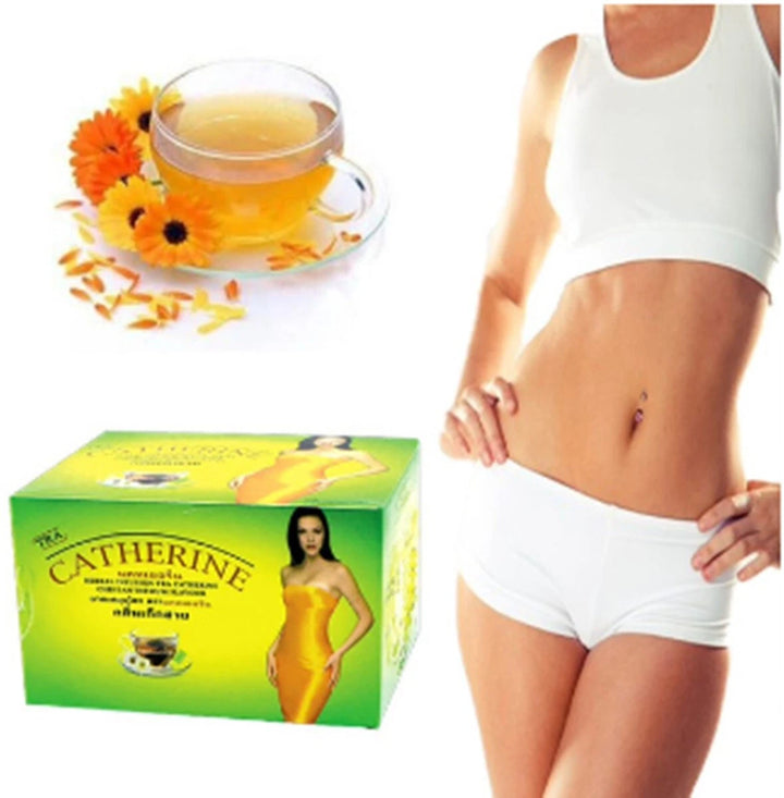 Catherine Detox & Slimming Herbal Tea – Natural Weight Balance & Daily Cleanse, 2 boxs + 1 Tea Spoon, ,  (64 Tea Bags)