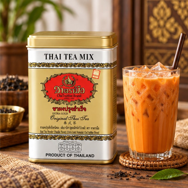 ChaTraMue Extra Gold Original Thai Tea — 50 Sachets — 2, 4 or 6 Tins serving suggestion