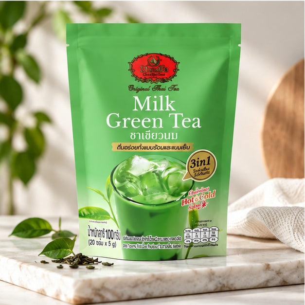 ChaTraMue Milk Green Tea 3-in-1 100 g — 2, 4 or 6 Pouches product detail