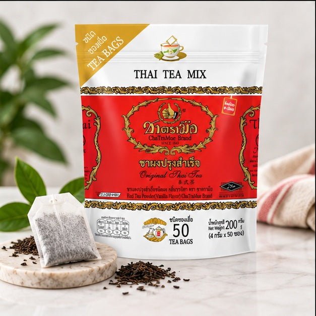 ChaTraMue Original Thai Tea — 50 Tea Bags — 2, 4 or 6 Pouches product detail