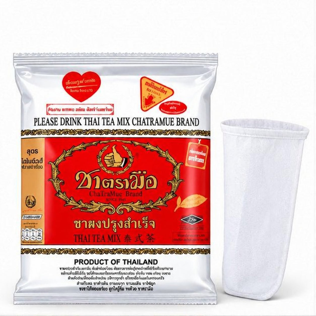 ChaTraMue Original Thai Tea No Added Color 400 g with Filter — 2 or 4 Bags