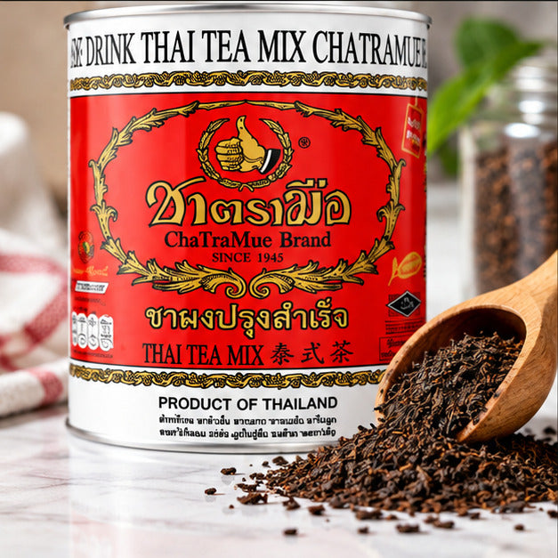 ChaTraMue Original Thai Tea Mix 450g – 2 Tins + Filter — detail